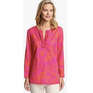 J. McLaughlin Key West Pink Orange paisley…